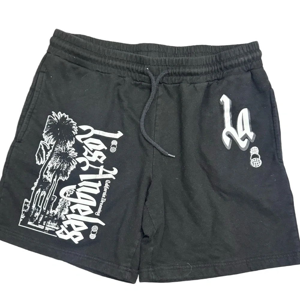 Neon Riot Shorts Mens Medium Black Los Angeles California Dreaming Graphic - Picture 1 of 7